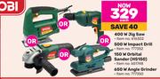 Ryobi 400W Jig Saw Or 500W Impact Drill Or 150W Orbital Sander HS150 Or 650W Angle Grinder-Each