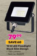 Light Worx 10W LED Floodlight Black Slim Design