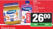 Purity Baby Foods Jar 125ml Or Puree Pouches 110ml Assorted-For Any 2