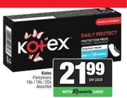 Kotex Pantyliners Assorted-16s/18s/20s Per Pack