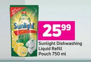 Sunlight Dishwashing Liquid Refill Pouch-750ml