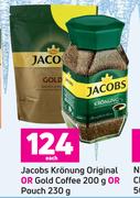 Jacobs Kronung Original Or Gold Coffee 200g Or Pouch 230g-Each