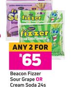 Beacon Fizzer Sour Grape or Cream Soda-For Any 2 x 24s