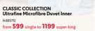 Classic Collection Ultrafine Microfibre Duvet Inner (Single)