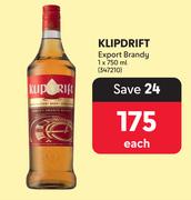 Klipdrift Export Brandy-750ml Each
