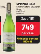 Spring Field Life From Stone Sauvignon Blanc-6 x 750ml Per Case