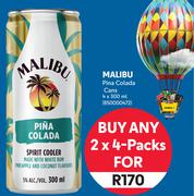 Malibu Pina Colada Cans-2 x 4 x 300ml