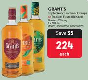 Grant's Triple Wood,Summer Orange Or Tropical Fiesta Blended Scotch Whisky-750ml Each