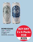 Bomb Squad Lager Or Pilsner Draught Cans-For 2 x 4 x 500ml
