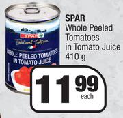 Spar Whole Peeled Tomatoes In Tomato Juice- 410g