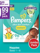 Pampers Ultra Skin Comfort Nappies Sizes 1-6 Jumbo Pack-For 1