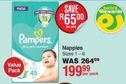 Pampers Ultra Skin Comfort Nappies Sizes 1-6 Value Pack-Per Pack