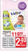 Baby Things Nappies Sizes 1-4 50 Pack-Per Pack