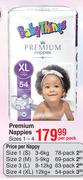 Baby Things Premium Nappies Sizes 1-4-Per Pack