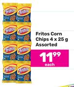 Fritos Corn Chips Assorted-4 x 25g Each