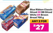Blue Ribbon Classic Sliced Or BB Sliced White Or Brown Bread-For 2 x 700g