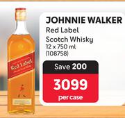 Johhnie Walker Red Label Scotch Whisky-12 x 750ml Per Case