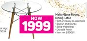 Malta Glass Round Dining Table