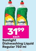 Sunlight Dishwashing Liquid Regular-750ml Each