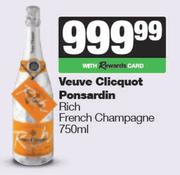 Veuve Clicquot Ponsardin Rich French Champagne-750ml