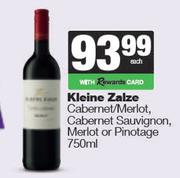 Kleine Zalze Cabernet/Merlot,Cabernet Sauvignon,Merlot Or Pinotage-750ml