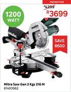 Metabo Mitre Saw Gen 2Kgs 216 M 81493962