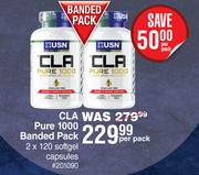 USN CLA Pure 1000 Banded Pack 2 x 120 Softgel Capsules-Per Pack