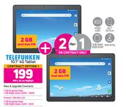 2 x Telefunken 10.1" 4G Tablet-On My Gig 1 + On Promo 1GB