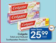 Colgate Total And Natural Toothpastes Products-Each