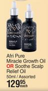 Afri Pure Miracle Growth Oil Or Soothe Scalp Relief Oil Assorted-50ml Each