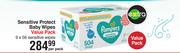 Pampers Sensitive Protect Baby Wipes Value Pack 9 x 56 Sensitive Wipes-Per Pack