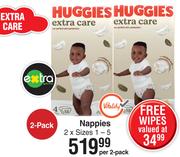 Huggies Nappies Sizes 1-5-Per 2 Pack