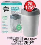 Tommee Tippee Simplee Sangenic Disposable Nappy Bin Assorted Colours