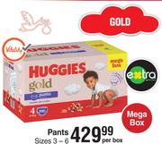 Huggies Gold Pants Mega Box Sizes 3-6-Per Box