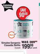Tommee Tippee Simplee Sangenic Cassette Refills 3 Pack-Per Pack