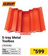 Grip 5 Tray Metal Toolbox