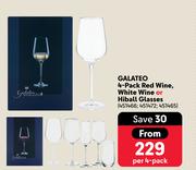 Galateo 4 Pack Red Wine, White Wine Or Hiball Glasses-Per 4 Pack