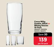Cnova Willy, Zombie, Hiball Or Whisky Glasses 10 Pack-Per 10 Pack
