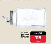 3L Glass Horizontal Dispenser-Each