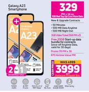 2 x Samsung Galaxy A23 Smartphone-On 1GB Red Top Up Core More Data + On Promo 70