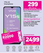 Vivo Y15s 4G Smartphone-On 1GB Red Top Up Core More Data