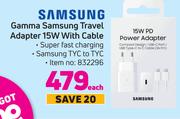 Samsung Gamma Travel Adapter 15W With Cable-Each