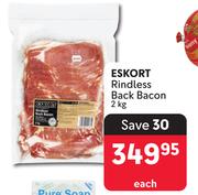 Eskort Rindless Back Bacon-2Kg Each