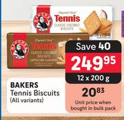 Bakers Tennis Biscuits (All Variants)-12 x 200g