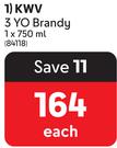KWV 3 Yo Brandy-750ml Each