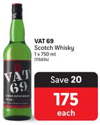 VAT 69 Scotch Whisky-750ml Each