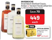 Inverroche Small Batch Distilled Classic Amber Or Verdant Handcrafted Gin-750ml Each