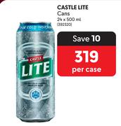 Castle Lite Cans-24 x 500ml Per Case