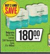Belgravia Gin & Dry Lemon (All Variants) Cans-For 2 x 6x440ml