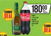 KWV 5 Year Old Brandy 750ml & Coca Cola 2Ltr-Per Combo